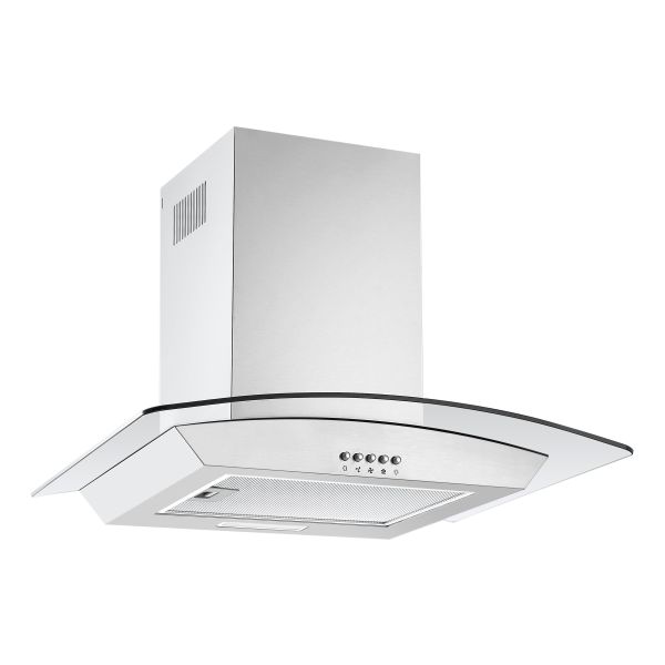 Prima PRCGH016 60cm Curved Glass Chimney Hood - St/Steel