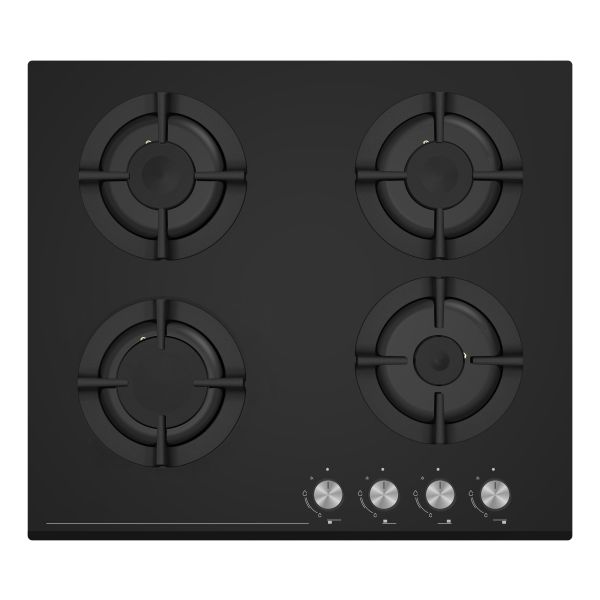 Prima PRGH224 60cm Gas on Glass Hob - Black Glass