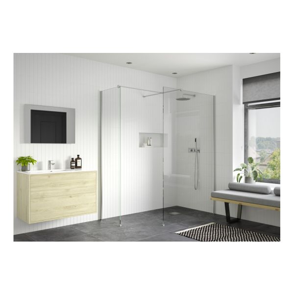 Aida 800mm Wetroom Side Panel & Arm - Chrome