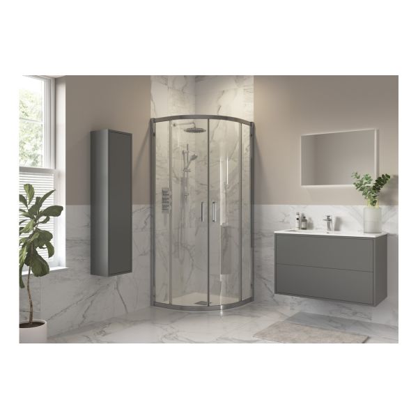 Aida 800x800mm 2 Door Quadrant - Chrome