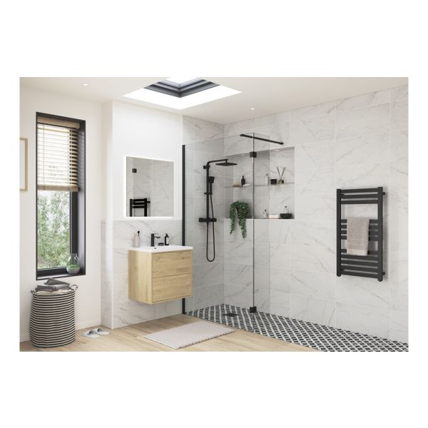 Aida Optional 300mm Wetroom Splash Panel - Black