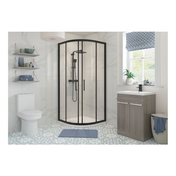 Apollo 900mm 2 Door Quadrant - Black