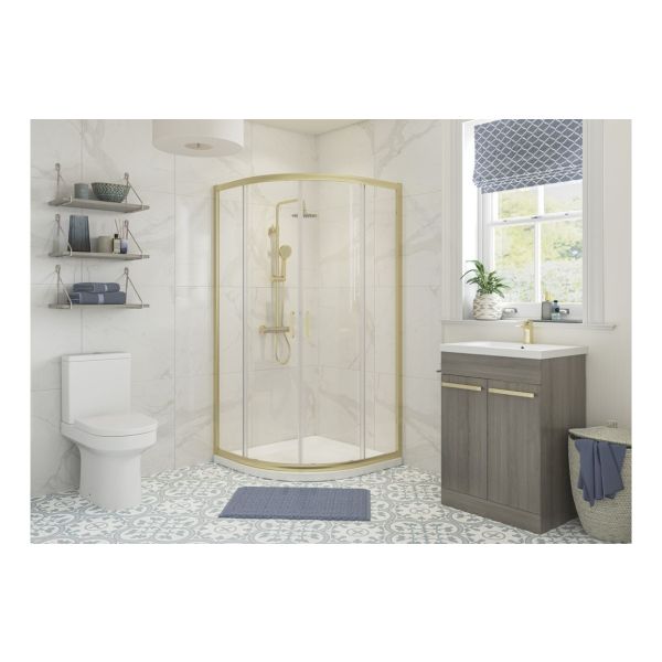 Apollo 900mm 2 Door Quadrant - Brushed Brass