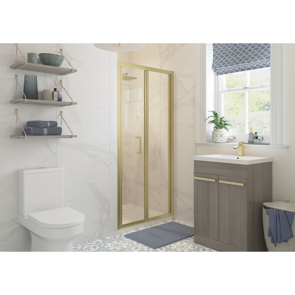 Apollo 900mm Bi-fold Door - Brushed Brass