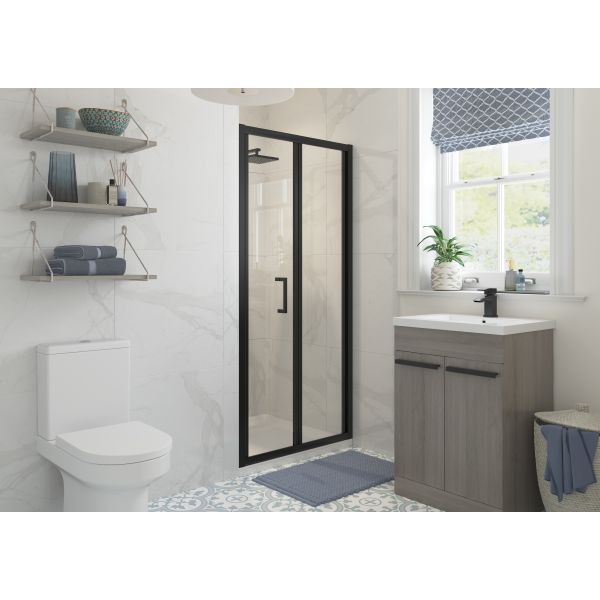 Apollo 900mm Bi-fold Door - Matt Black