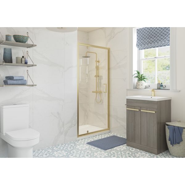 Apollo 900mm Pivot Door - Brushed Brass