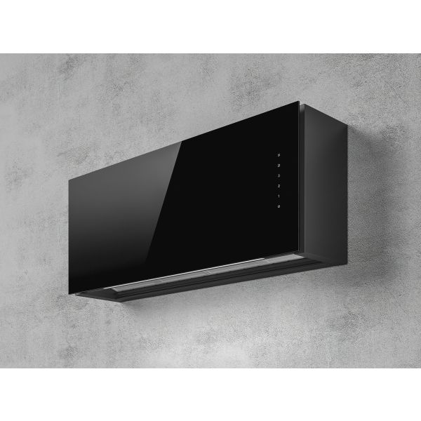 Elica Rules 90cm Integrated Chimney Hood - Black Glass