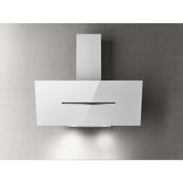 Elica Shy 90cm Chimney Hood - White Glass