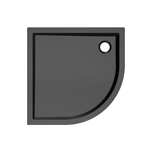 40mm Low Profile 900mm Quadrant Tray & Waste - Matt Black