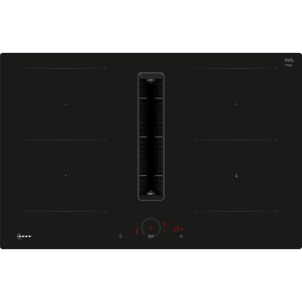Neff N70 V58NHQ4L0 80cm Venting Combi Induction Hob (Surface Mount) - Black Glass