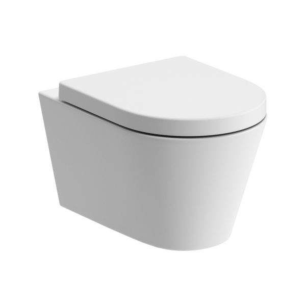 Crina Rimless Wall Hung WC & Soft Close Seat