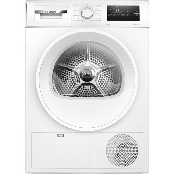 Bosch Series 4 WTH85225GB F/S 8kg Heat Pump Condenser Dryer - White