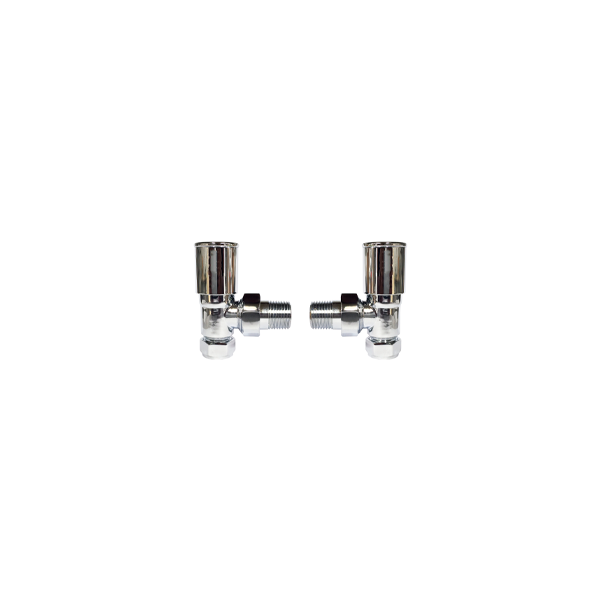 Angle Round Head Radiator Valve Set