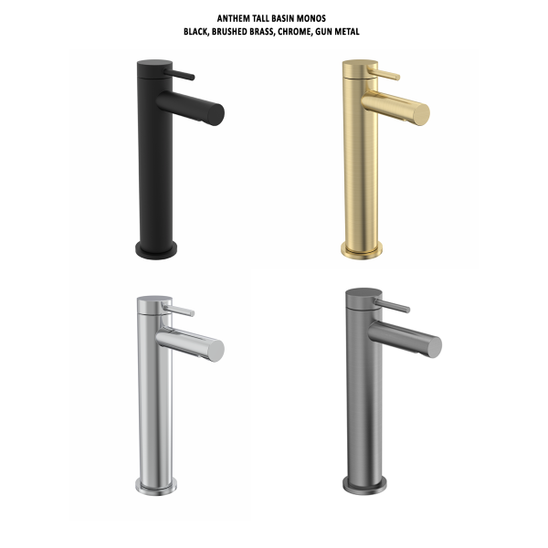 Anthem Tall Basin Mono Range (Chrome, Matt Black, Brushed Brass, Gun Metal)