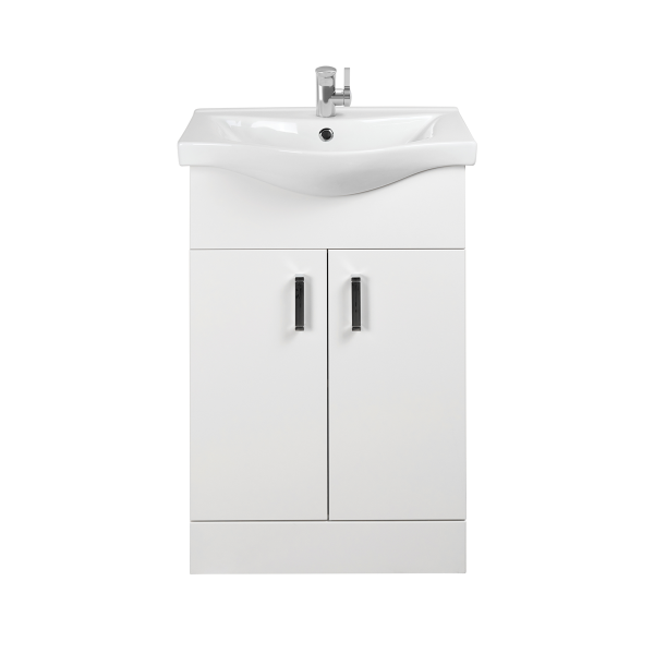 Ardent 550mm White Floor Standing Unit & Ceramic Basin