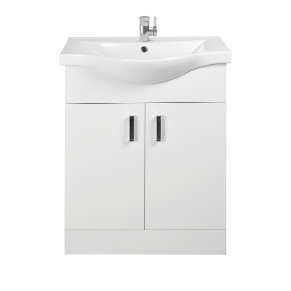 Ardent 650mm White Floor Standing Unit & Ceramic Basin