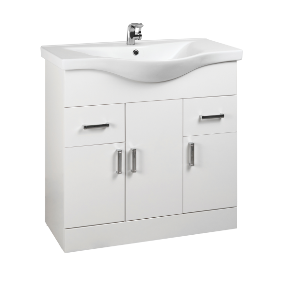 Ardent 750mm White Floor Standing Unit & Ceramic Basin