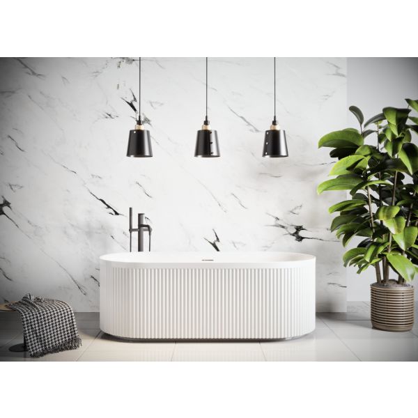 Avara 1500mm & 1700mm White Fluted Free Standing Bath (Including Integrated Waste)