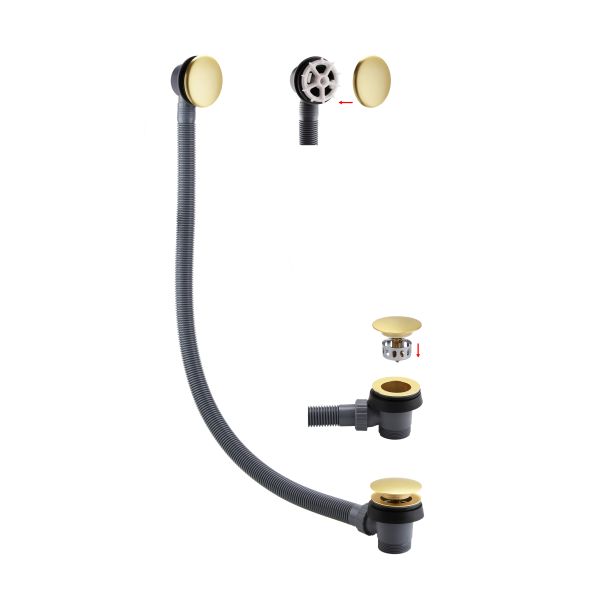 Folio Bath Waste in Brushed Brass (Easy Clean)