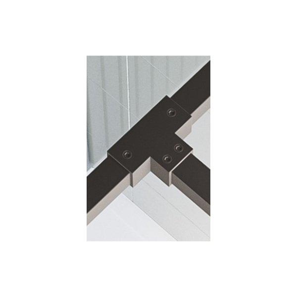 Lily Casa 8mm Black Wetroom T Piece For Connecting End Panels