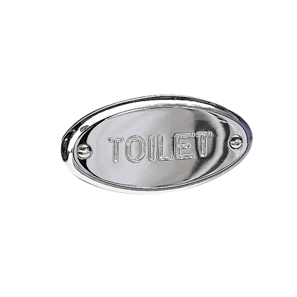 Stockholm Toilet Sign Chrome 722C (W80 x H45mm)