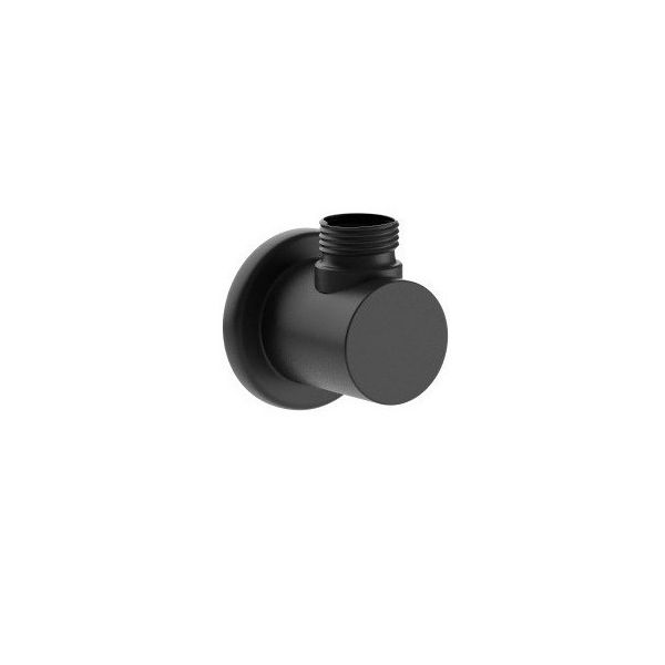 Round Wall Outlet Elbow - Matt Black