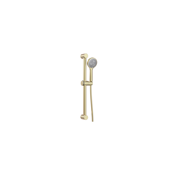 Shower Rail with Round 3 Mode Handset - Brushed Brass