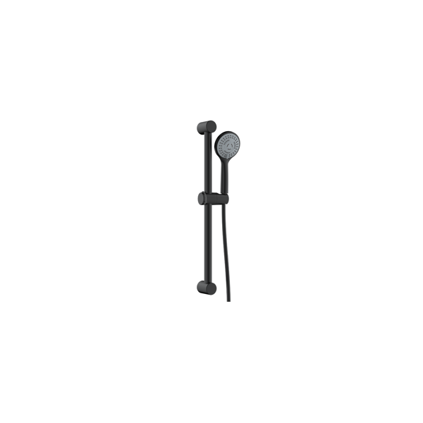 Shower Rail with Round 3 Mode Handset - Matt Black