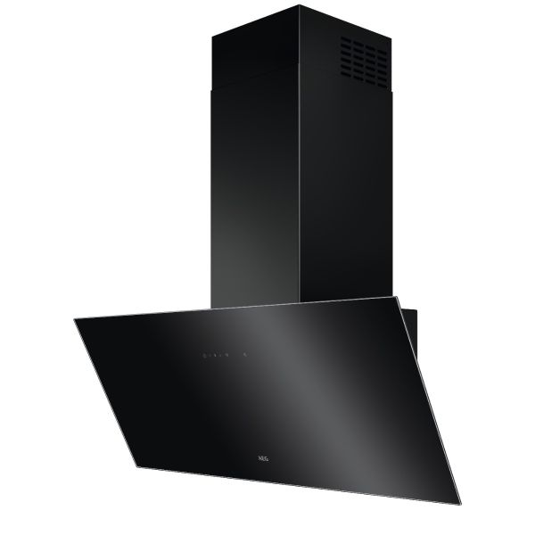 AEG DVX5961HB 90cm Angled Chimney Hood - Black Glass