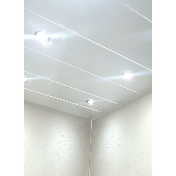 Elkor Ceiling PVC White on White Gloss Finish 6mm Thickness (H : 2700mm x W: 200mm)