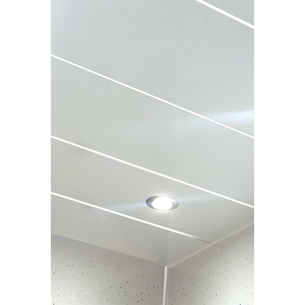 Elkor Ceiling PVC White with Silver Insert Gloss Finish 6mm Thickness (H : 2700mm x W: 200mm)
