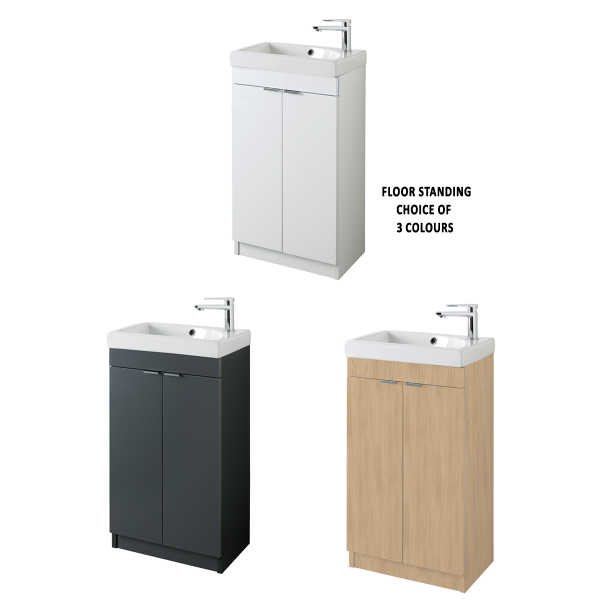 Faro 450mm Floor Standing Unit with Ceramic Basin