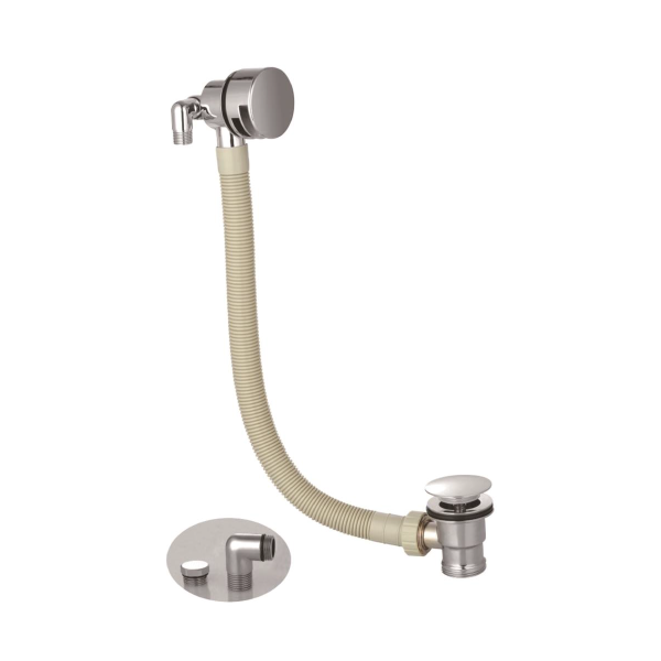 Folio Chrome Bath Overflow Filler with Click Bath Waste