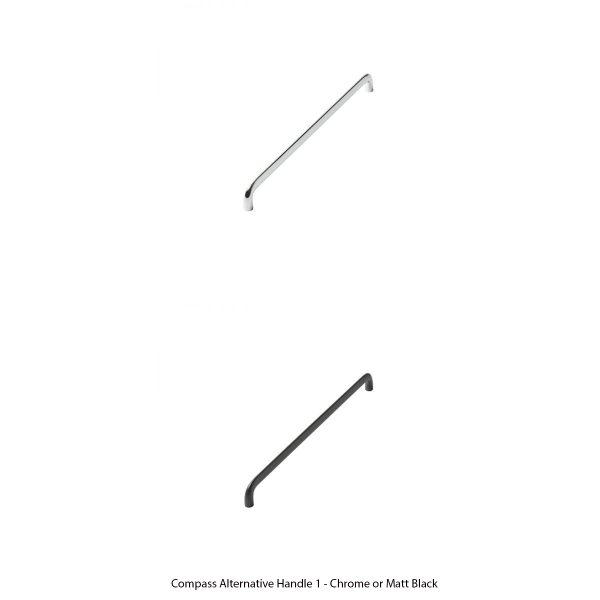 Compass Alternative 160mm Handle Option 1 - Chrome & Matt Black