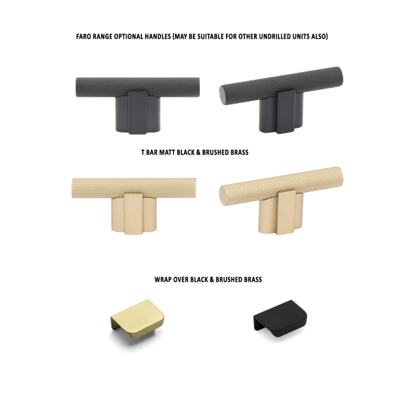 Faro T Bar & Wrapover Handle Options - Matt Black & Brushed Brass