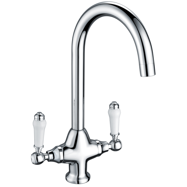 Cruciform Traditional Ceramic Lever Kitchen Mixer Tap