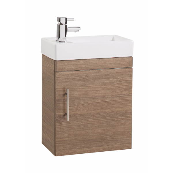 Lily Light Oak Single Door 400mm Resin Basin and Unit