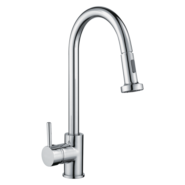 Lily Modern Kitchen Mixer with Single Lever & Pull Out Hose