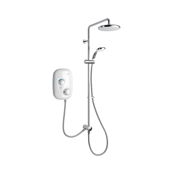 Mira Event XS Dual Chrome / White Thermostatic Power Shower