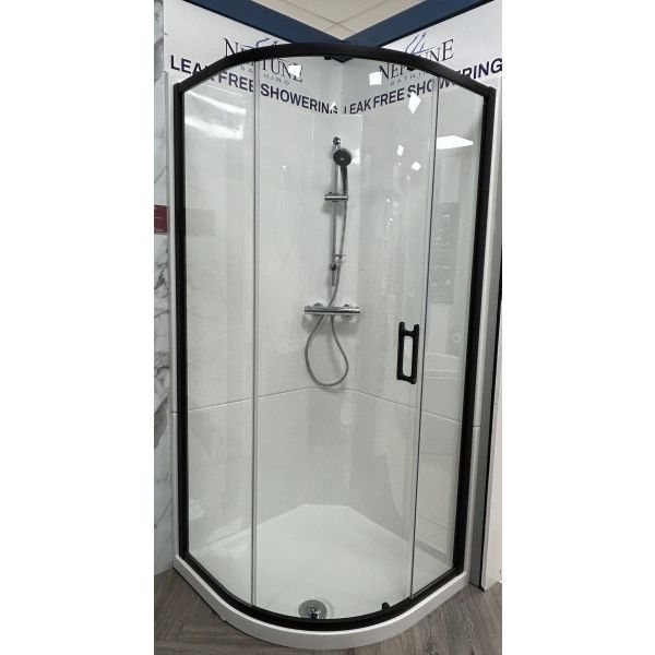 Neptune Leak Free Shower POD & Flair ILI Black Door 900mm Quadrant