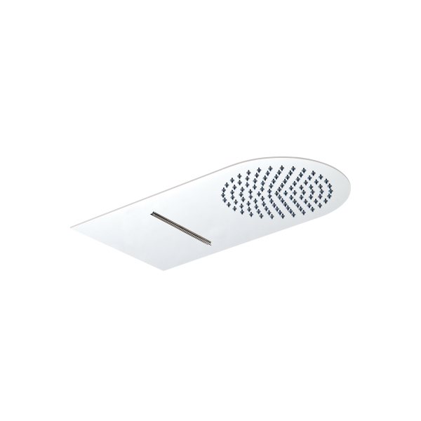 Ultra Slim Concealed Wall Waterfall Round S/Steel Shower Head 480mm x 250mm