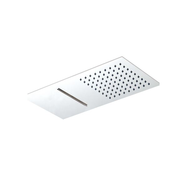 Ultra Slim Concealed Wall Waterfall Square S/Steel Shower Head 480mm x 250mm