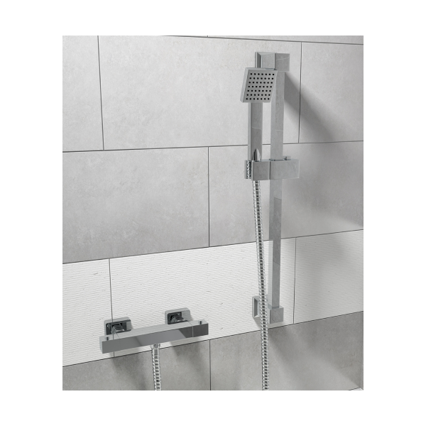 Square Thermostatic Shower Valve Kit (Bar Valve & Sliding Rail Kit Included)