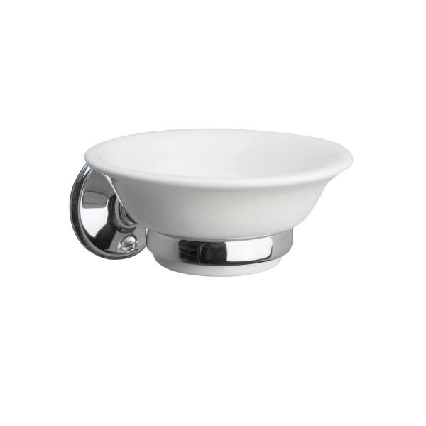 Stockholm Soap Dish 630C White Ceramic (D145mm x Dia 120)