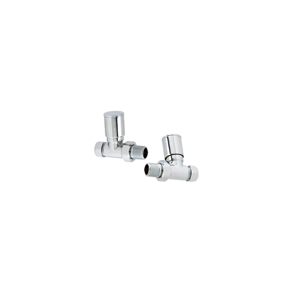 Straight Round Head Radiator Valve Set