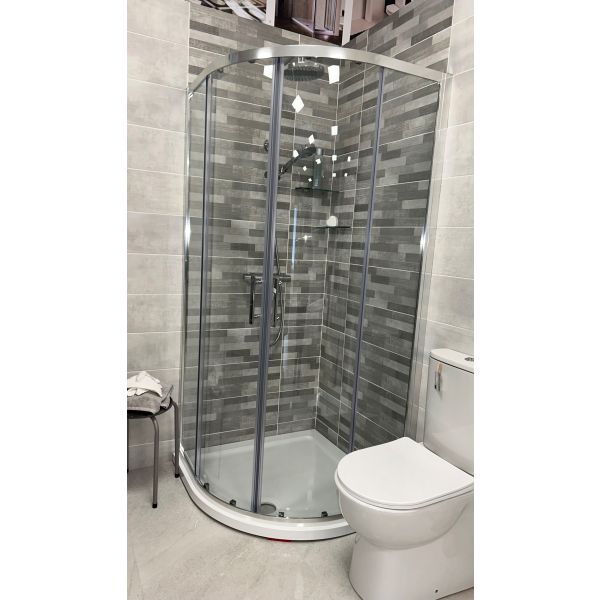 Flair Verve 900mm Silver Bundle with Slimline Tray & Waste