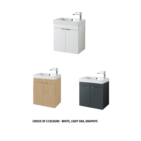 Faro 450mm Wall Hung Unit with Ceramic Basin 
