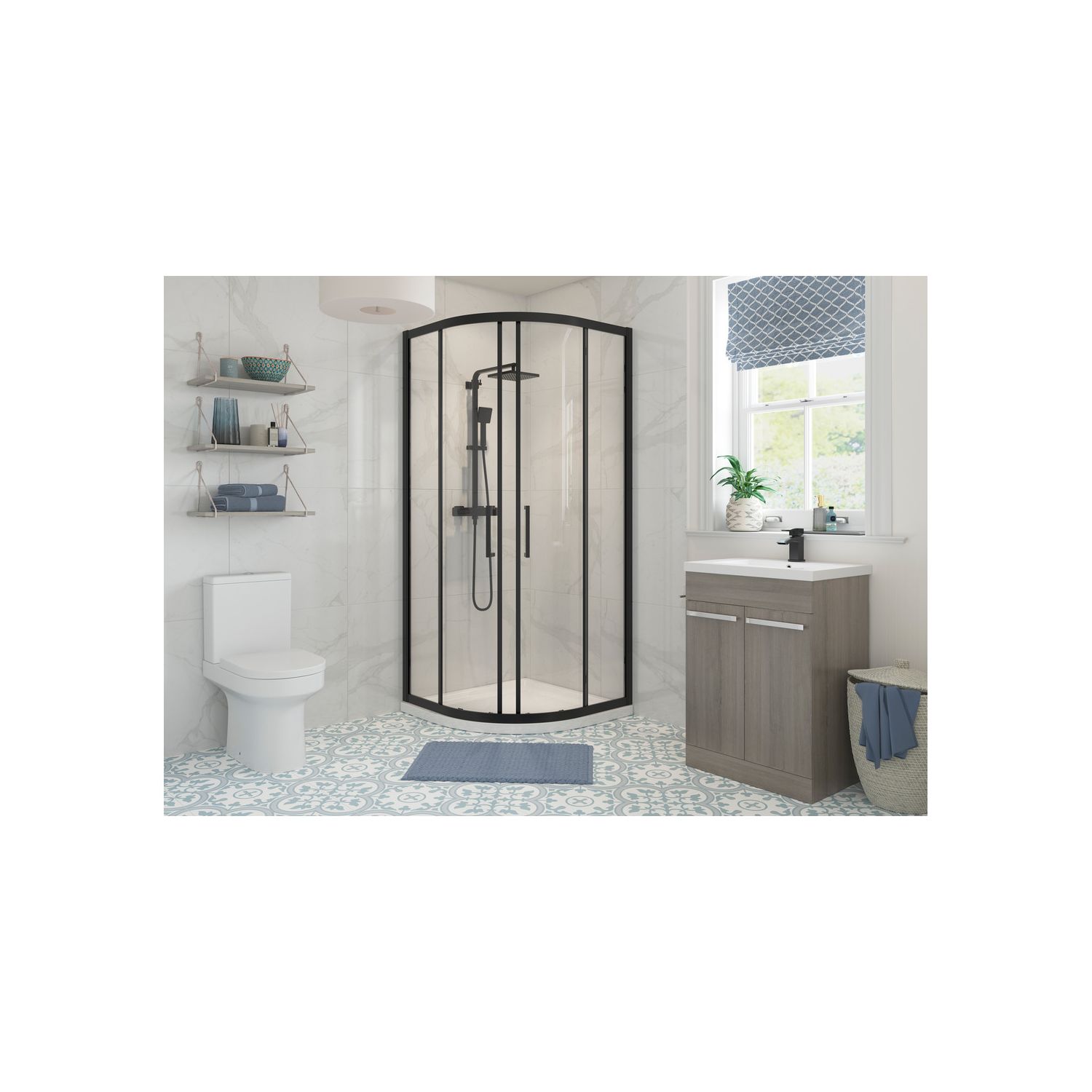 Apollo 800mm 2 Door Quadrant - Black | Lilybain