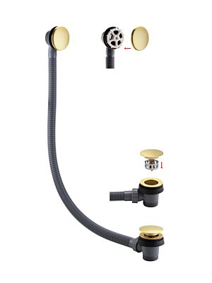 Folio Bath Waste in Brushed Brass (Easy Clean)